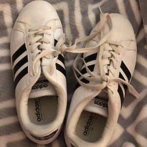 ADIDAS BLACK AND WHITE SHOES